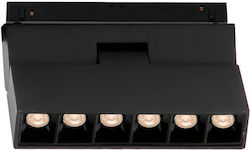 Viokef Magnetic Σποτ με 6 Φώτα, Ενσωματωμένο LED και Θερμό Φως σε Μαύρο Χρώμα