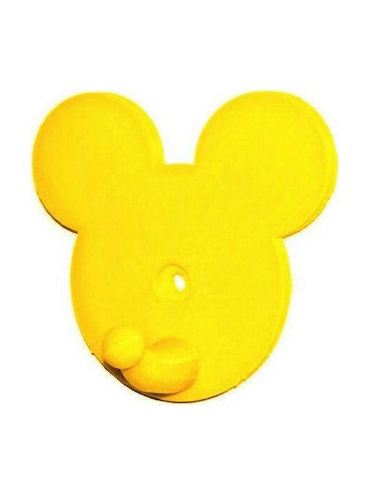 3D wall hanger "MIKY" made of organic material (PLA) (12X11X5.5 cm) WEP C615 (yellow)