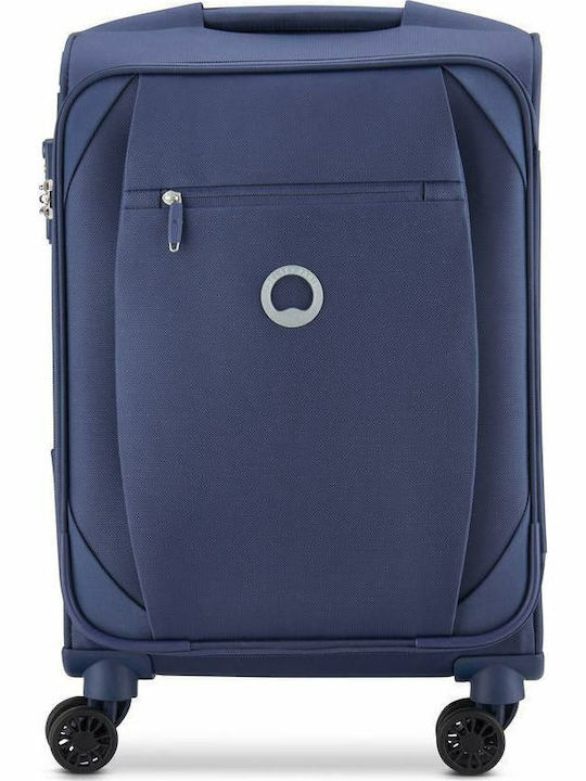 Delsey Rami Valiză De Călătorie De Cabină Din Material Textil Albastră Cu 4 Roți Înălțime 55 Cm
