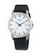 Boccia Men's Watch Battery with Black Leather Strap