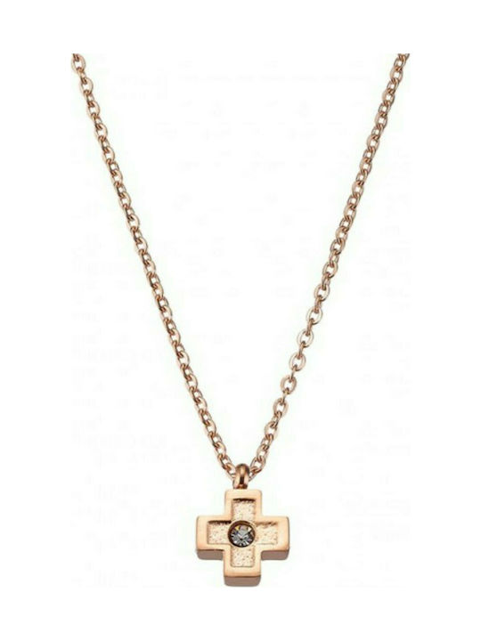 SOFI Women's Cross from Gold Plated Steel with Chain