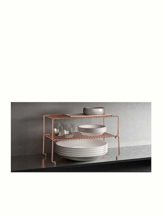 Metaltex Настолна Металик Стойка Brooklyn 41x23x15см Розово Злато