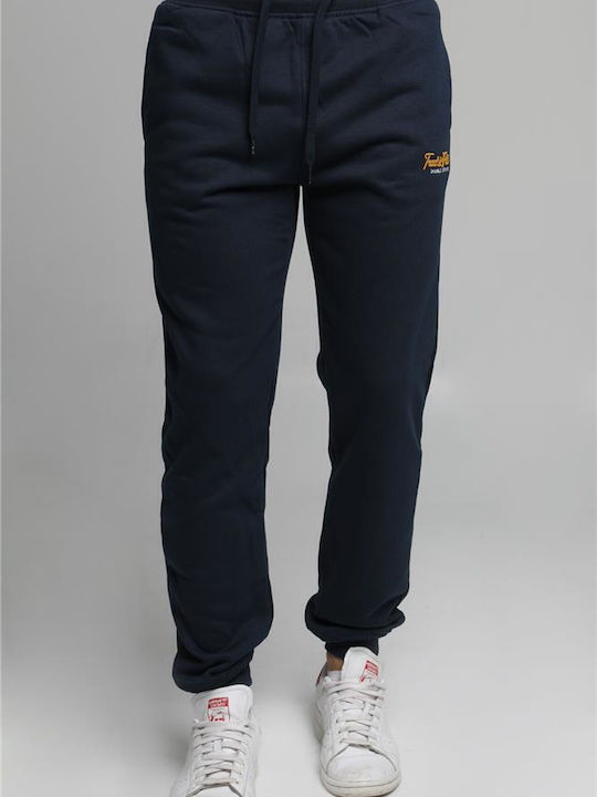 Double Men's Sweatpants with Rubber Navy Blue