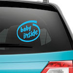 Σήμα Baby on Board με Αυτοκόλλητο Baby Inside Μπλε