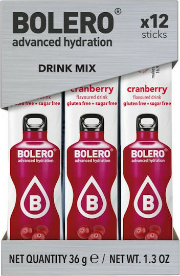 Bolero 500ml In Wasser Cranberry Zuckerfrei 3gr 12Stück I001755