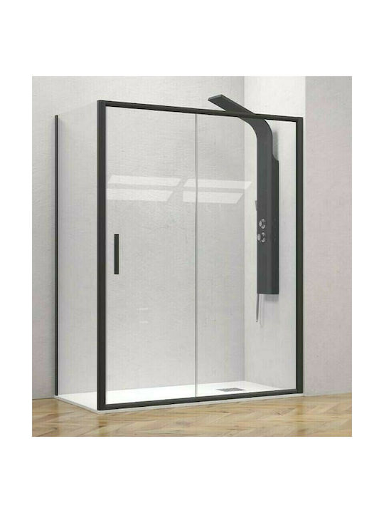 Karag Efe 400 NP-10 Καμπίνα Ντουζιέρας με Συρόμενη Πόρτα 100x70x190cm Clear Glass Nero