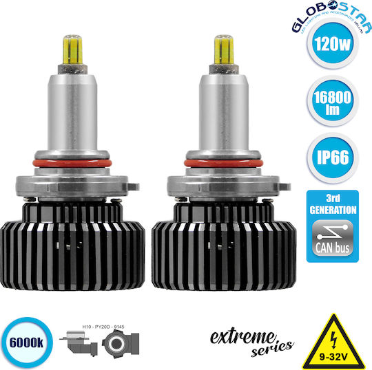 GloboStar Lampen Auto Extreme Truck Series H10 Canbus LED 6000K Kaltes Weiß 9-32V 120W 1Stück