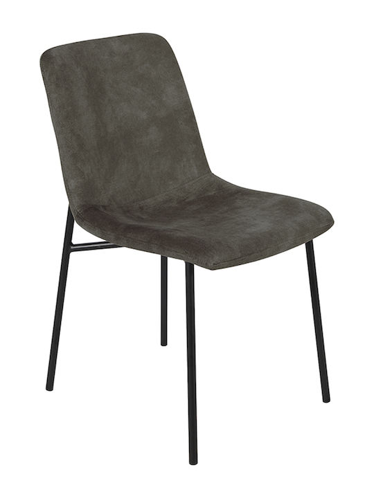 Brick Dining Room Velvet Chair Λαδί 45x60x83cm