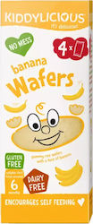 Kiddylicious Rice waffles Wafers with Flavor Banana Sugar Free 4gr for 6+ months 4pcs