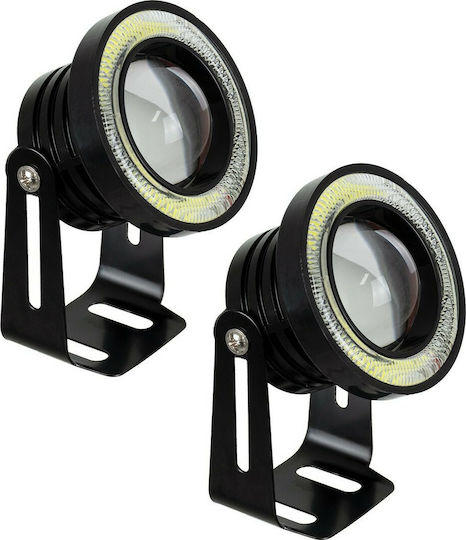 GloboStar Rund Wasserdicht Nebelscheinwerfer Auto LED 12V 40W 7cm mit Weiß Beleuchtung 2Stück