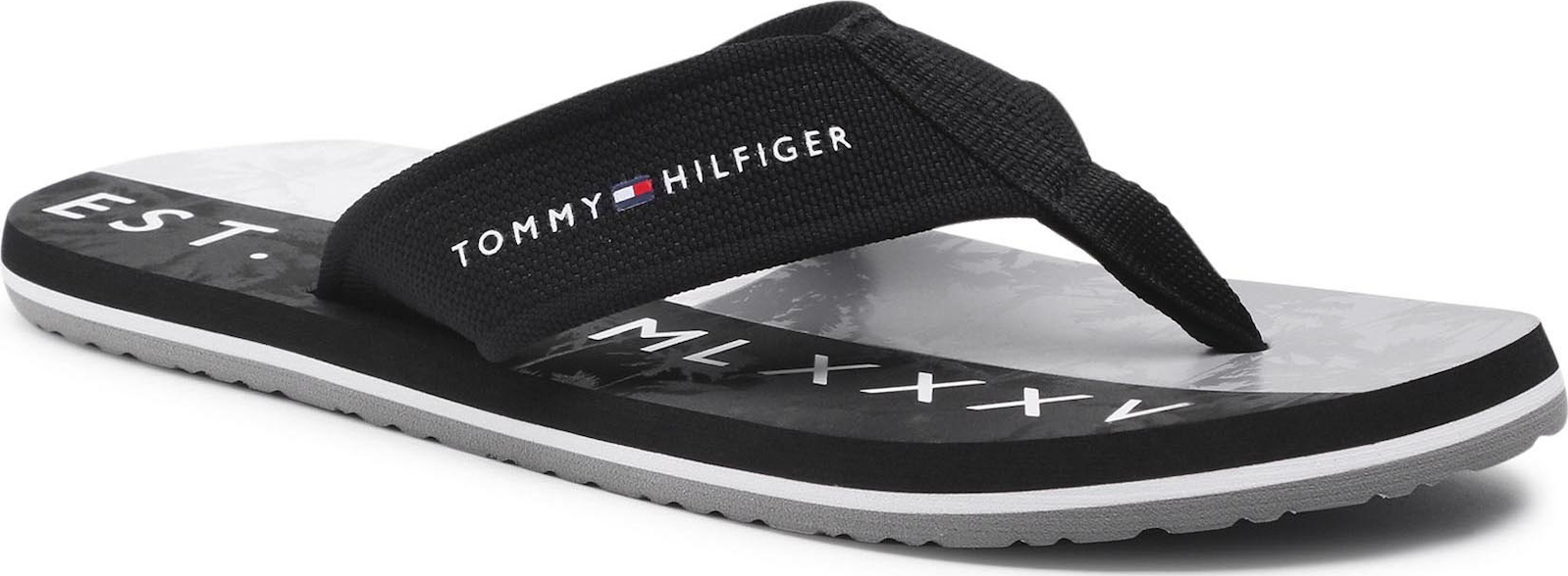 tommy hilfiger black flip flops