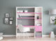 Dali Kinderschreibtisch mit Bibliothek aus Melamin Beige-Pink 168x71x195cm