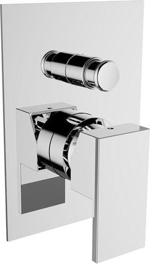 Ottone Meloda Lexus Μίκτης Μπαταρίας Εντοιχισμού Ντουζιέρας 2 Εξόδων Ασημί