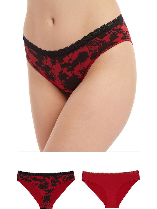 Minerva Fimelle Femei Slip 2Pack Roșii