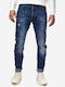 Herren Jeanshose Elastisch mit Slim Passform Blau