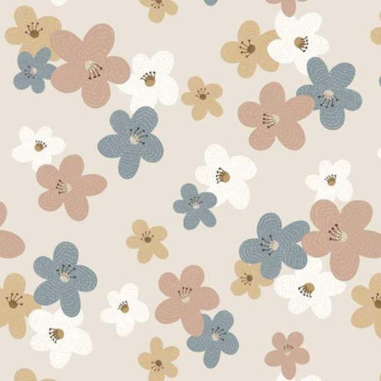 La Millou Pretty Floral Baby Bettlaken Für Krippe Baumwolle Angepasst Beige 70x140cm