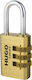 Hugo Locks PB40 Ατσάλινο Λουκέτο Πέταλο Συνδυασμού 40mm