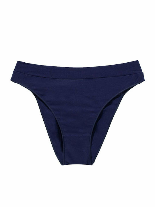 Ψηλόμεσο Γυναικείο Slip Navy Μπλε