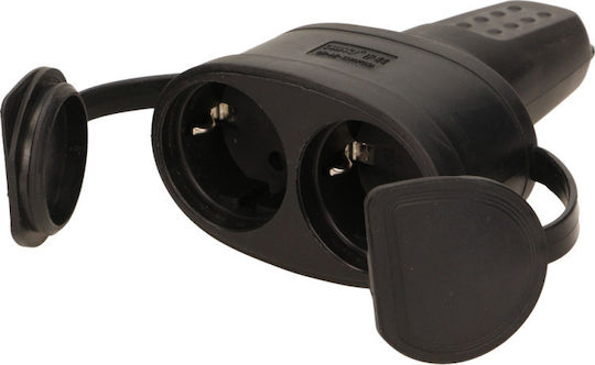 Orno Wasserdicht Stecker Weiblich Schuko mit Deckel Schwarz