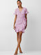 Vero Moda Summer Mini Dress Wrap with Ruffle Purple