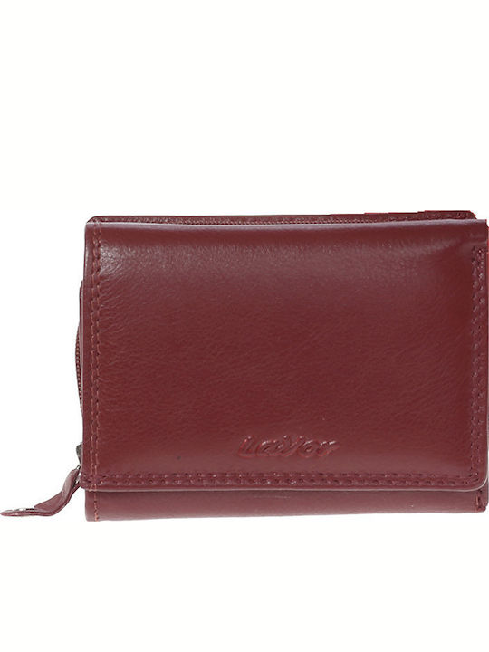 Small Leather Women's Wallet with RFID Burgundy