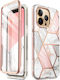 Supcase I-Blason Cosmo 360 Full Cover Πλαστικό 2mm Σετ με Τζαμάκι Marble Pink (iPhone 13 Pro)