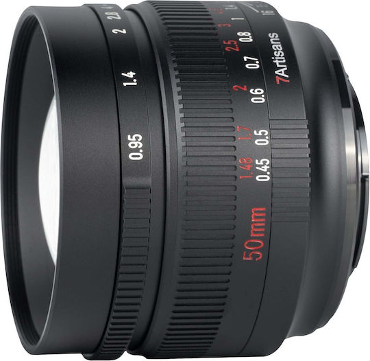 7artisans Crop Obiectiv Foto Photoelectric 50mm F/0.95 Fix pentru Montaj Micro Patru Treimi (MFT) Negru