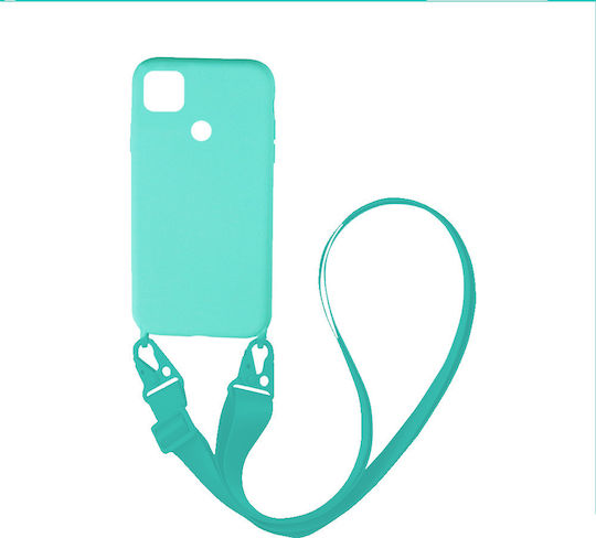 Sonique Carryhang Liquid Strap Umschlag Rückseite Silikon 0.5mm mit Band Türkis (Redmi 9C)