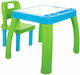 Kids Table and Chairs Set made of Plastic Blue/Green 460721