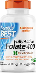 Doctor's Best Fully Active Folate Витамин 400mcg 90 вегетариански капсули
