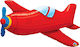 Balloon Foil Jumbo Red Vintage airplane 91cm