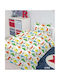 My Home Luxury Dinosaur Set Kids Duvet Cover Single with Pillowcase Cotton Multicolored 160x240cm
