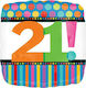 Balloon Foil Birthday-Celebration Number Multicolour Dots Stripes 46cm