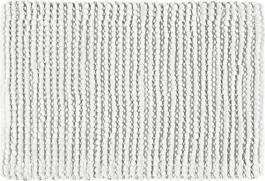Beauty Home Rutschfestes Baumwoll Badematte 3349ΤΠ Weiß 60x90cm