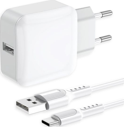 Leewello Ladegerät mit USB-A Anschluss und Kabel USB-C Schnellaufladung 3.0 Weißs (CDQ-110 + SJX-202)