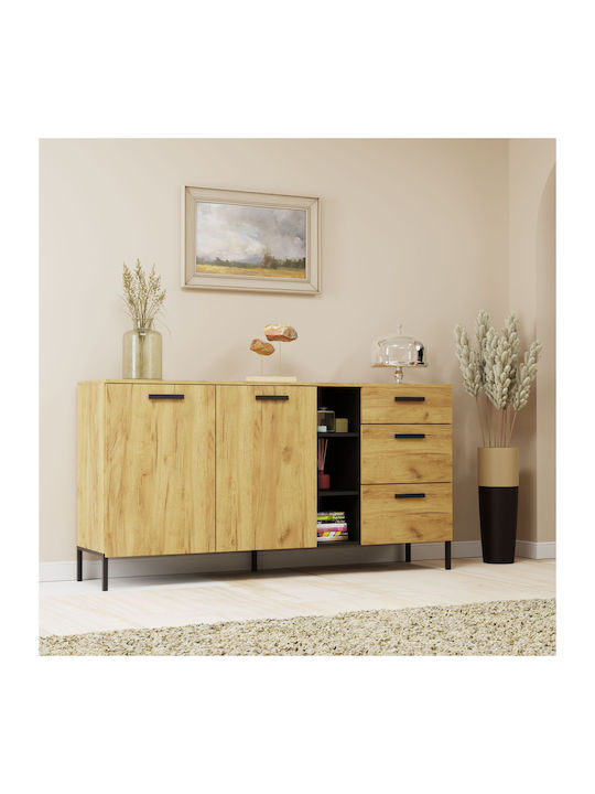 Мебели за съхранение Santes дървен Golden Oak/Graphite 180x42x92.5см