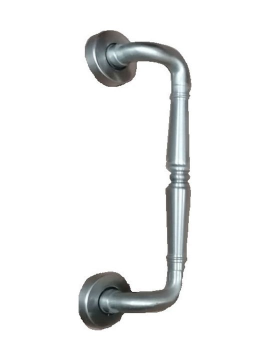 Front Door Handle Corner Nickel Matt 200mm