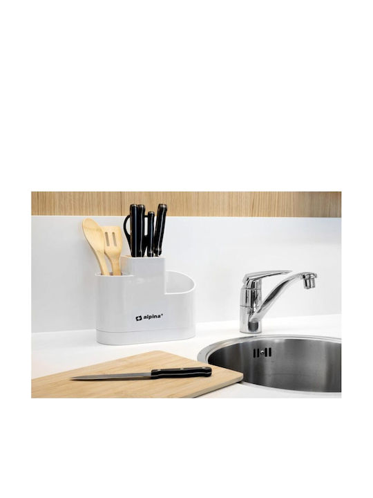 Alpina Appliances Сушилник за прибори от пластмаса бял 26x12x21см