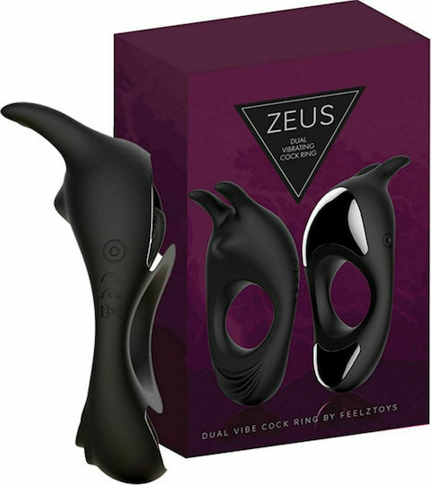 Feelztoys Zeus Dual Vibe Cock Ring Black