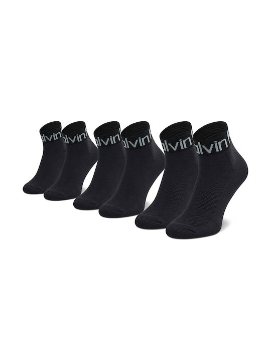 Calvin Klein Herren Einfarbige Socken Schwarz 3Pack
