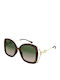 Gucci Γυναικεία Γυαλιά Ηλίου με Καφέ Ταρταρούγα Σκελετό και Πράσινο Ντεγκραντέ Φακό GG1021S 001