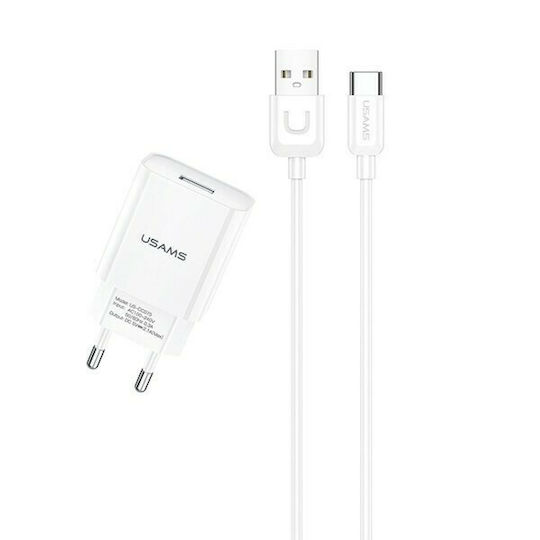 Usams с USB-A порт и кабел USB-C Бял (T21)