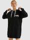 Mini Athletic Dress Long Sleeve with Hood Black
