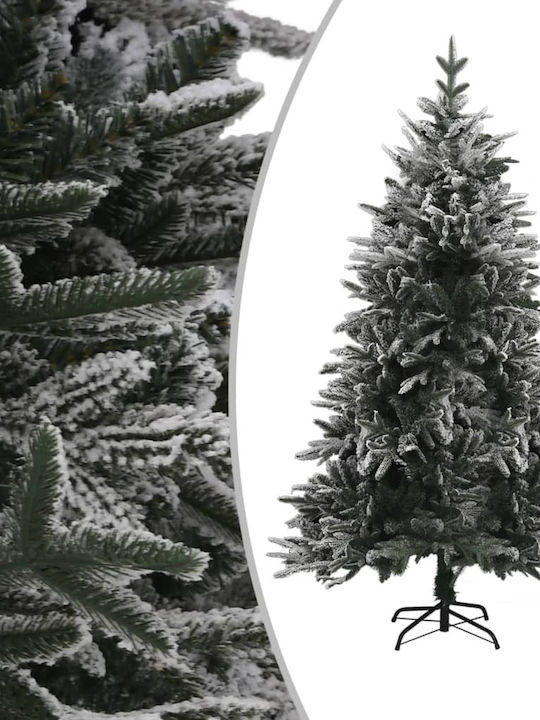 Χριστουγεννιάτικο Δέντρο Πράσινο Χιονισμένο 210εκ με Μεταλλική Βάση