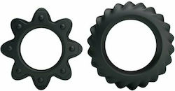 Baile Kit Silicone Flowering Cockrings Set Cock Rings Cock Silicon Black 2buc