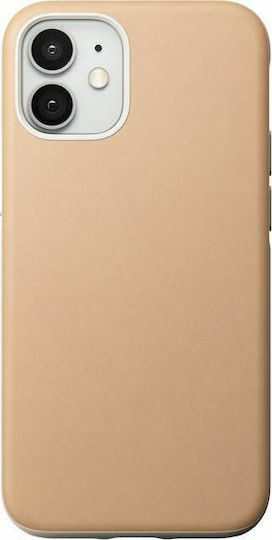 Nomad Rugged Umschlag Rückseite Leder 0.75mm Beige (iPhone 12 mini)