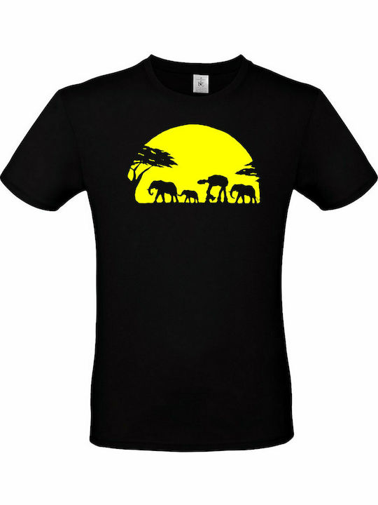 B&C Sunset T-shirt Krieg der Sterne Schwarz Baumwolle