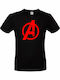 Avengers Logo Tricou Negru Bumbac