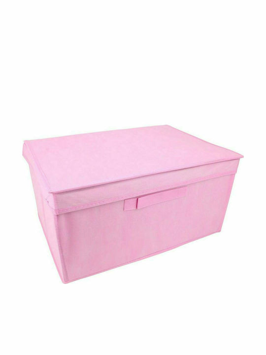 Fabric Storage Box with Lid Pink 44x33x22cm