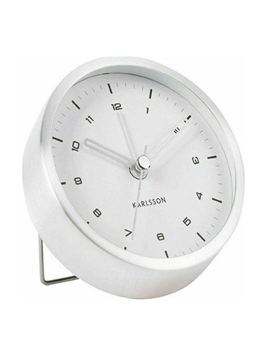 Karlsson Tinge Tabletop Clock with Alarm Silver KA5844SI